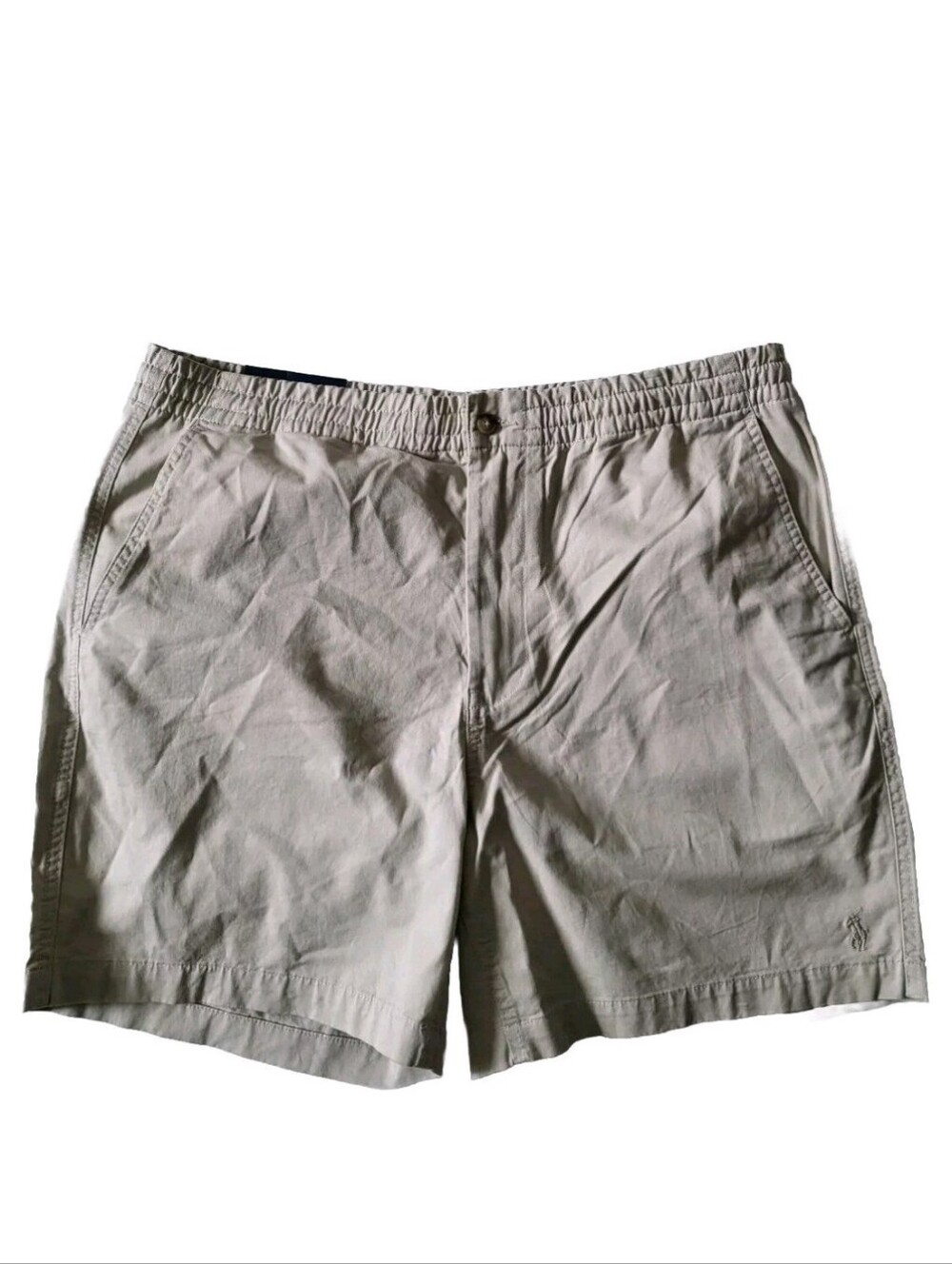Polo Ralph Lauren classic twill chino shorts Elastic Waist size L 2XL Stone